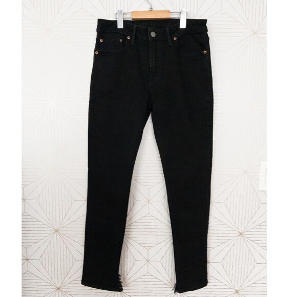 American Eagle Next Level Flex Black Slim Straight Jean 32x32 Stretch frayed hem - Picture 1 of 16